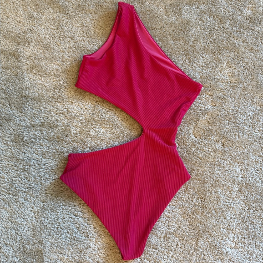 Beach Riot Pink One-Shoulder Swimsuit
